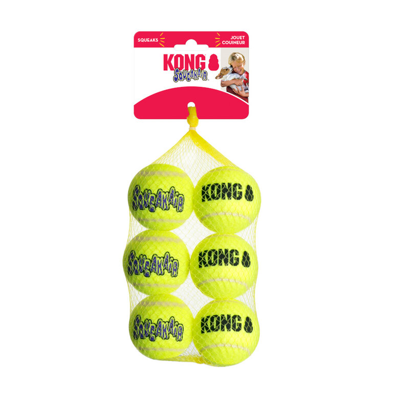 Kong SqueakAir Pelotas de Tennis para perros -Pack 6, , large image number null